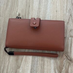 Brown Leather Wristlet Wallet